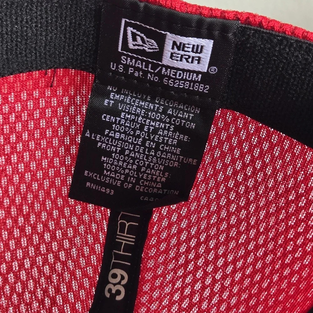 New Era 39Thirty Blank Stretch Cotton Scarlet Red Hat Cap Small/Medium NE1000‎